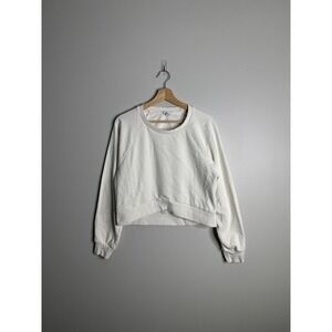 Beyond Yoga Sweatshirt Womens Medium White Crewneck Pullover Raglan Athleisure